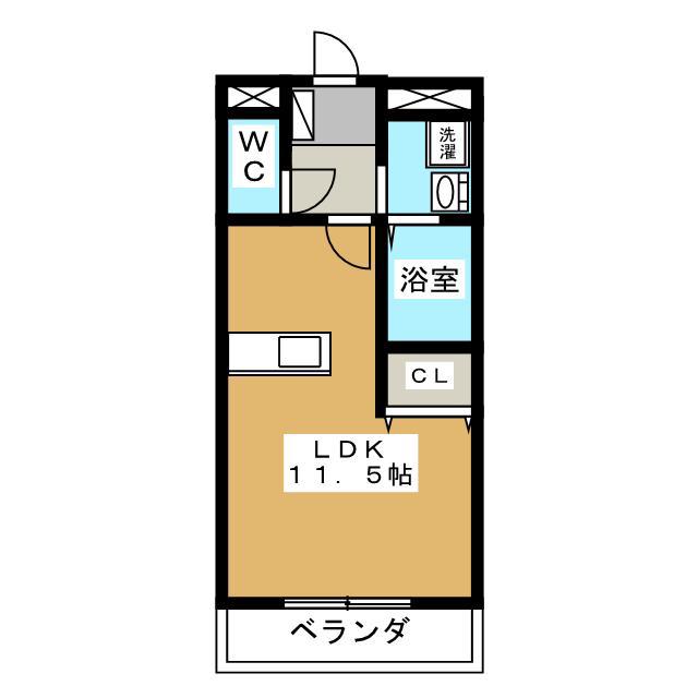 メルベーユドゥ(ワンルーム/3階)の間取り写真