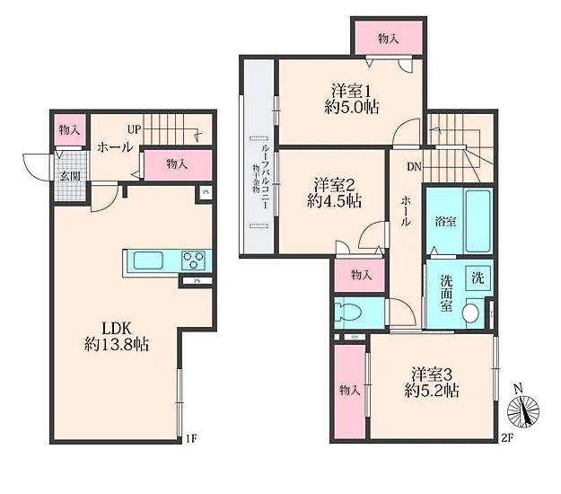 BLOOM COURT(3LDK/1階)の間取り写真