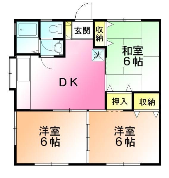 ビッグハウス金井1(3DK/2階)の間取り写真