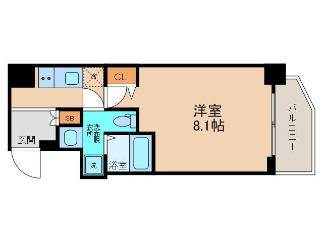 エグゼ堺筋本町(1K/6階)の間取り写真