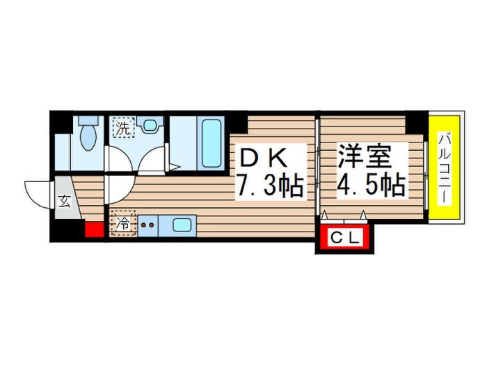 FOREST M22(1DK/4階)の間取り写真
