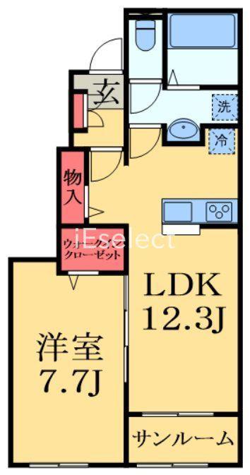 マウロアII(1LDK/1階)の間取り写真