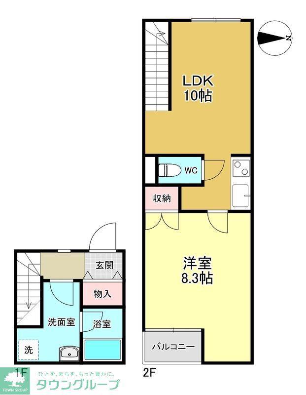 オークテラス(1LDK/1階)の間取り写真