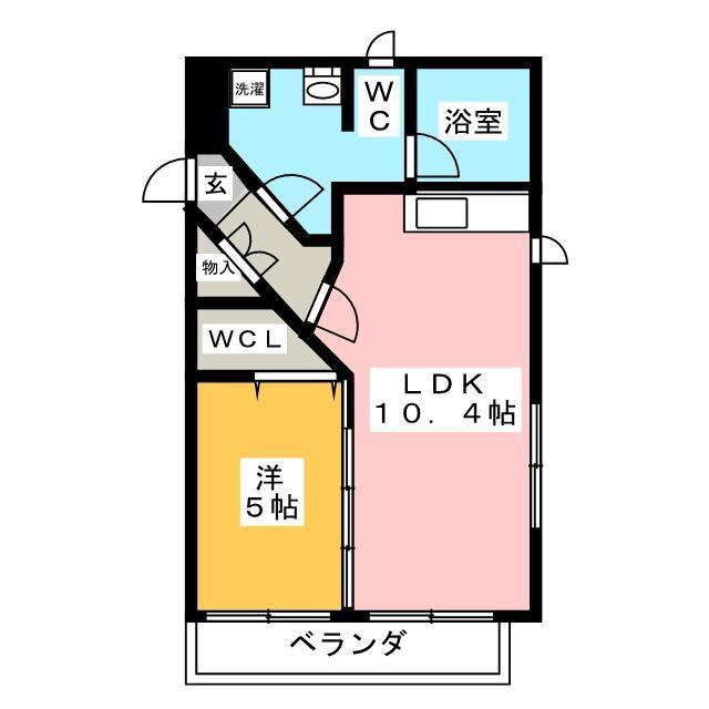 SATSUKI(1LDK/2階)の間取り写真