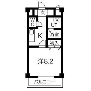 ジュネス御堂坂A(1K/1階)の間取り写真