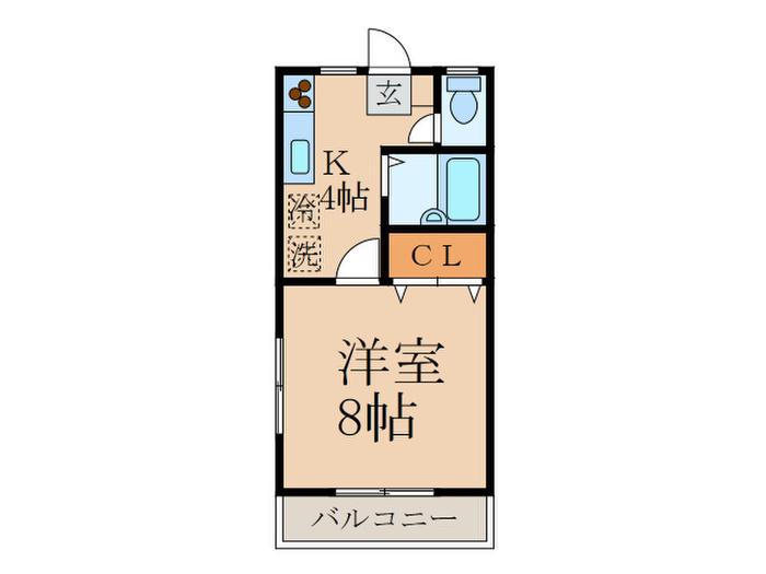 ミキ・ロード(1K/1階)の間取り写真