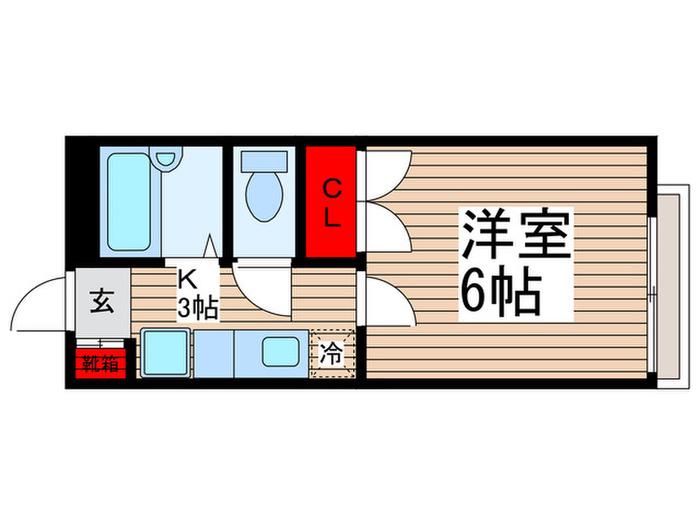 ロイヤル行徳(1K/1階)の間取り写真