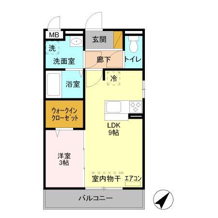ロイヤルビュー(1LDK/3階)の間取り写真