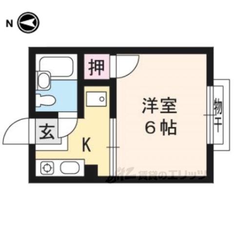 シティハイム常盤井(1K/1階)の間取り写真