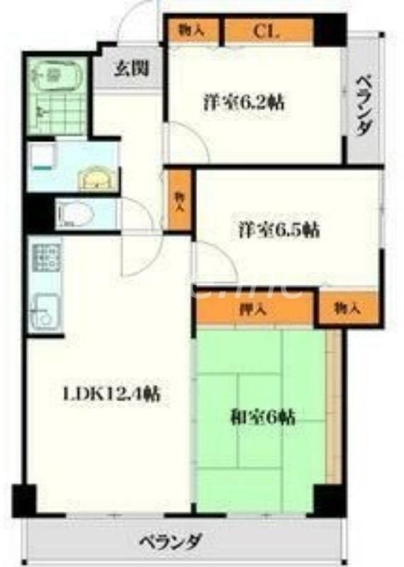 パルハセトン十三(3LDK/2階)の間取り写真