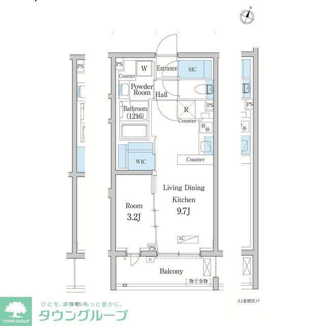 デュオフラッツ大宮(1LDK/1階)の間取り写真