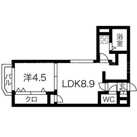 PREZIOSA(1LDK/2階)の間取り写真