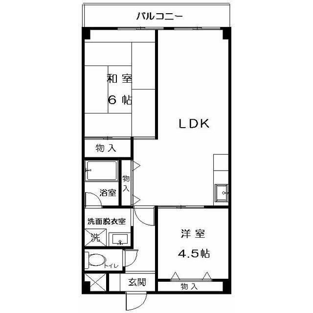 メゾンオカムラ(2LDK/1階)の間取り写真