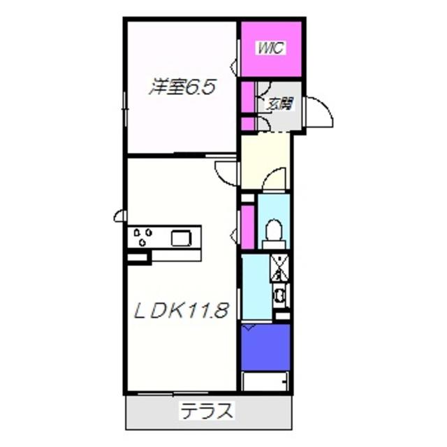 シャーメゾンオーク(1LDK/2階)の間取り写真