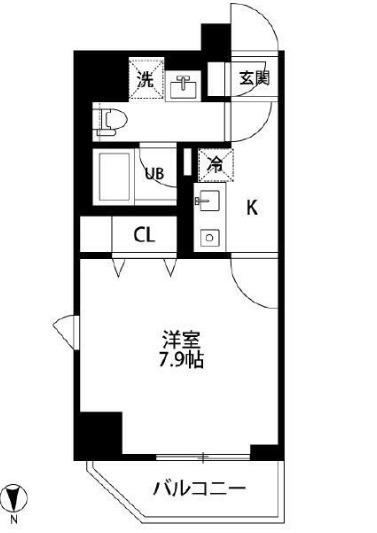 シルフィ田端(1K/2階)の間取り写真