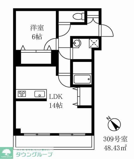 日経エスプラナード(1LDK/3階)の間取り写真
