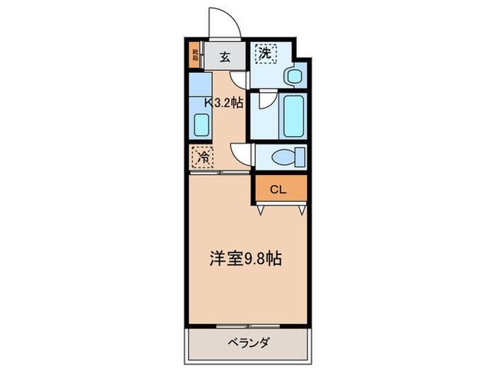 ラヴェラヴィータ(1K/3階)の間取り写真