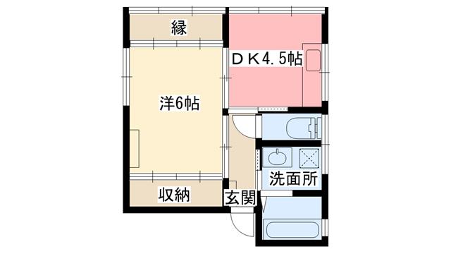 轡田ビル(1DK/3階)の間取り写真