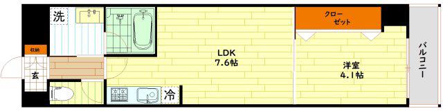 マイロード新森(1DK/3階)の間取り写真