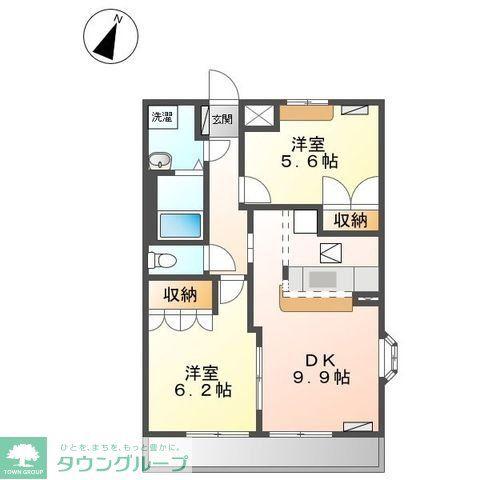 ロンジェヴィータ(2DK/1階)の間取り写真