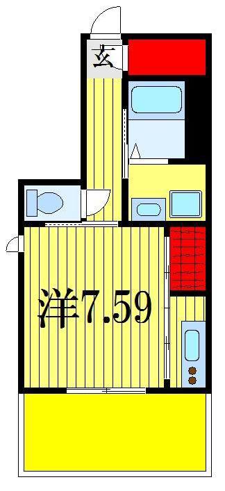 フォルスXIV(1K/1階)の間取り写真