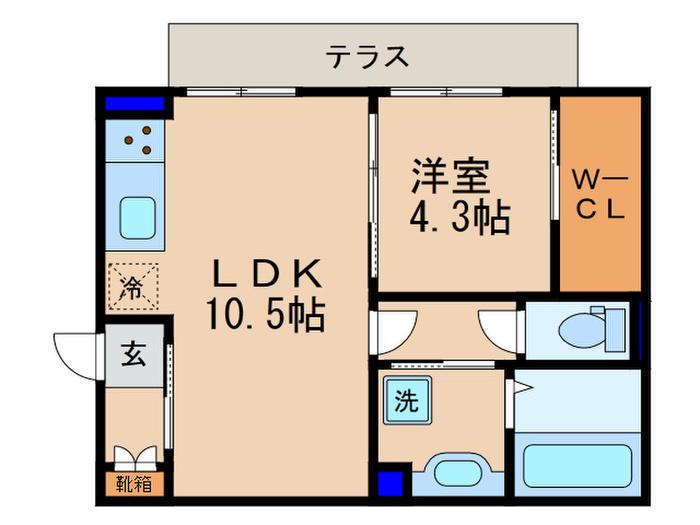 RIBERA SQUARE A棟(1LDK/1階)の間取り写真