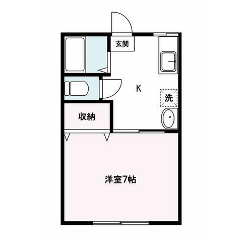 サンハイツS(1K/1階)の間取り写真