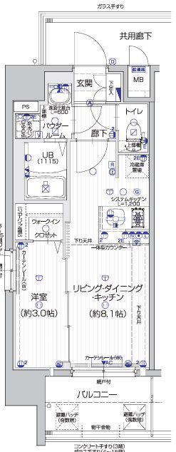 エスリード葵 広小路通(1LDK/9階)の間取り写真