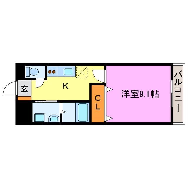 SUNNYPARK(1K/2階)の間取り写真