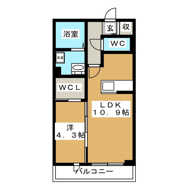 サンハウジング(1LDK/2階)の間取り写真