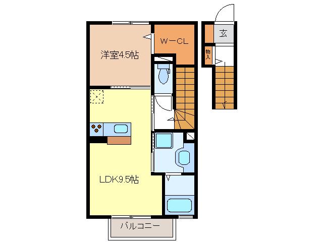 ラ ルーチェ 幸町(1LDK/2階)の間取り写真
