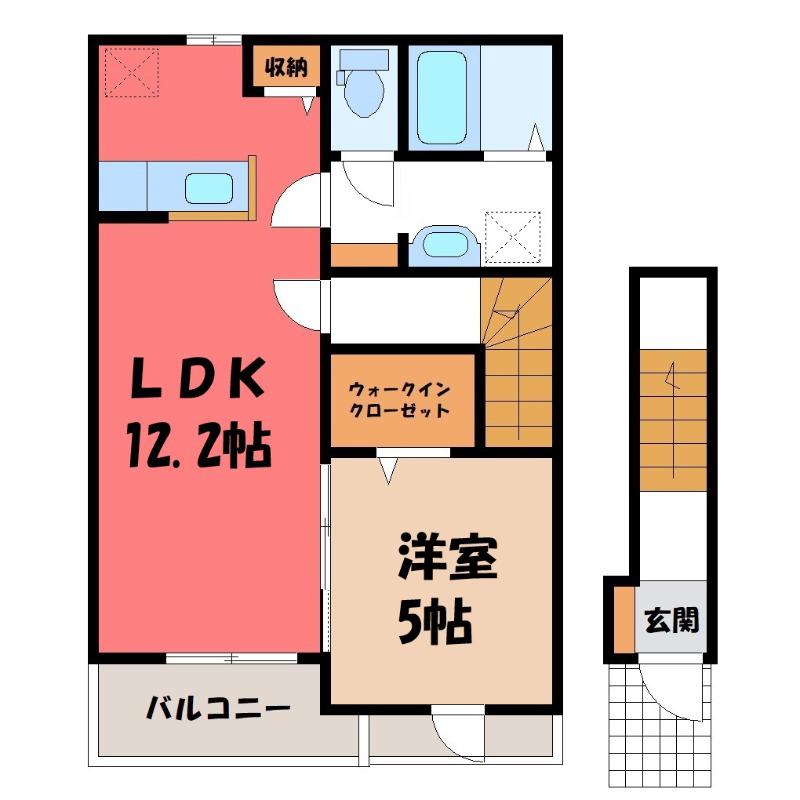 ラ シュエット(1LDK/2階)の間取り写真