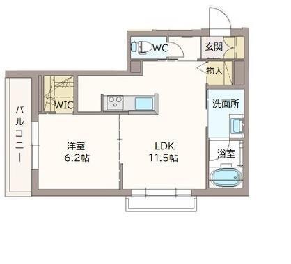 シャーメゾンGRAND七日市(1LDK/3階)の間取り写真