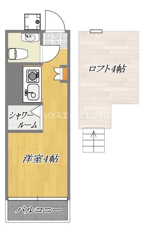 エクセル6(ワンルーム/1階)の間取り写真