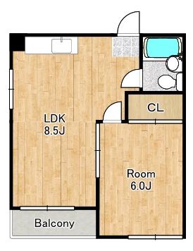 大正三井マンション(1LDK/3階)の間取り写真