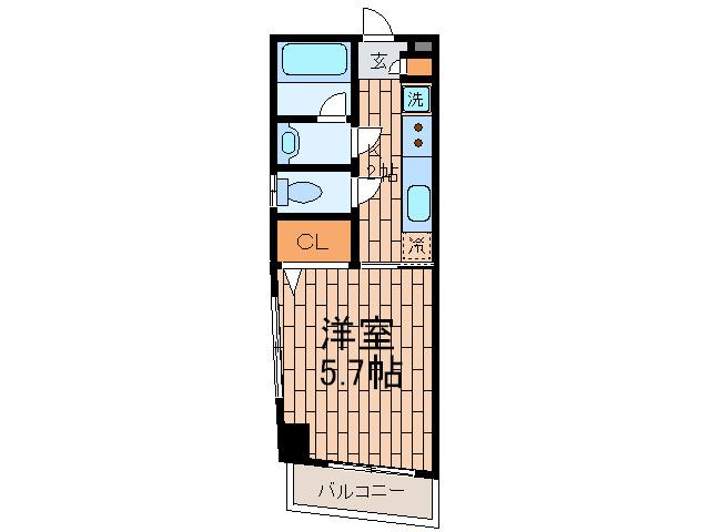 リネット(1K/1階)の間取り写真