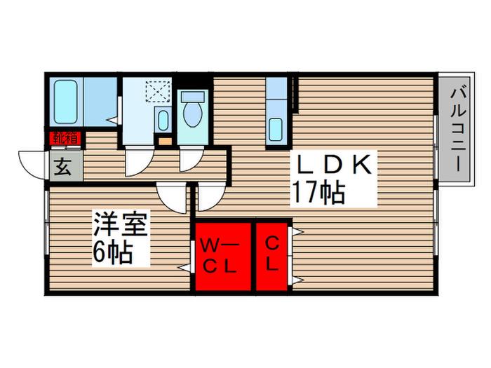 コモド八ヶ崎A(1LDK/2階)の間取り写真