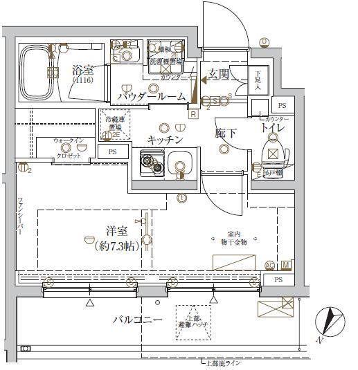 クレイシア新宿ノース(1K/2階)の間取り写真