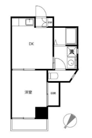 クロッシング桜台(1DK/3階)の間取り写真
