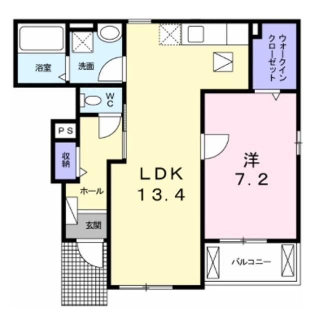 ラ コリエンテ(1LDK/1階)の間取り写真