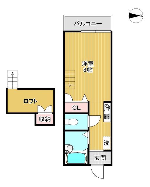 ガーデンヒルズIII(ワンルーム/1階)の間取り写真