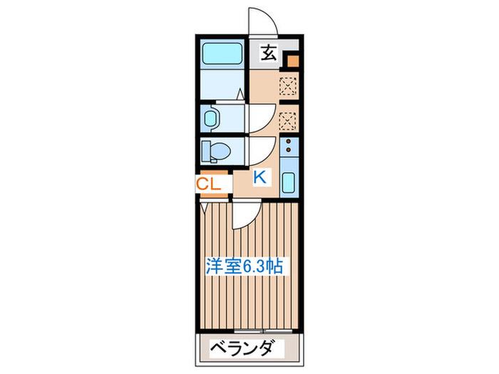ブルーリーフ苦竹(1K/1階)の間取り写真