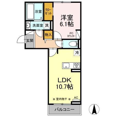 FLORACION(1LDK/2階)の間取り写真