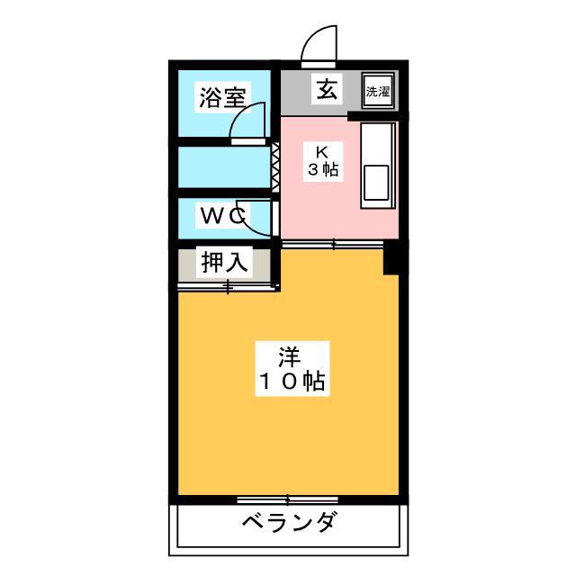 サンライト北島(1K/1階)の間取り写真