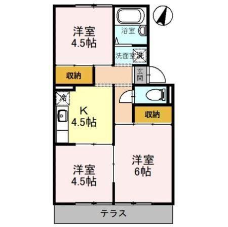 サンコーポS(3K/2階)の間取り写真