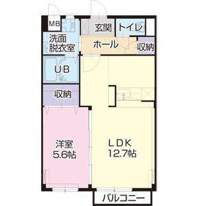 LUCE YUTAKA(1LDK/1階)の間取り写真