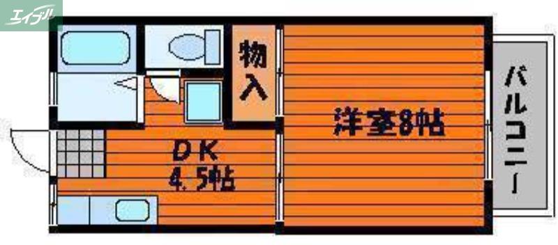 カーサスT B棟(1DK/1階)の間取り写真