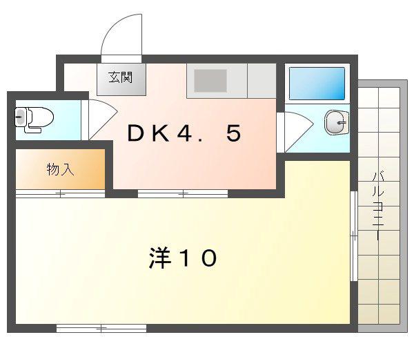 サニーハイツ根上(1DK/1階)の間取り写真