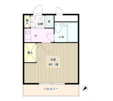 ジョイフル西荻窪七番館(1K/3階)の間取り写真