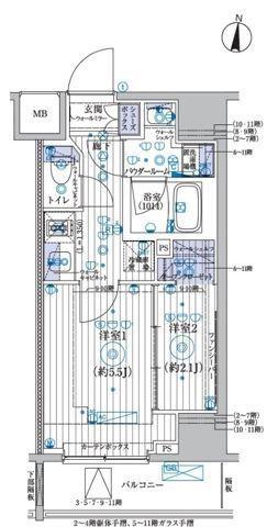 ブライズ東陽町(1K/4階)の間取り写真